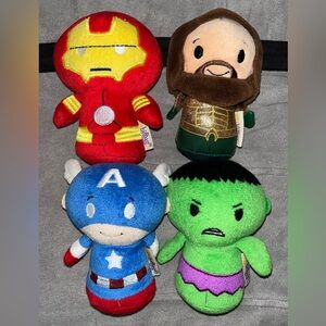 Hallmark Itty Bittys Marvel Characters- Iron Man, Hulk, Captain America, Aquaman